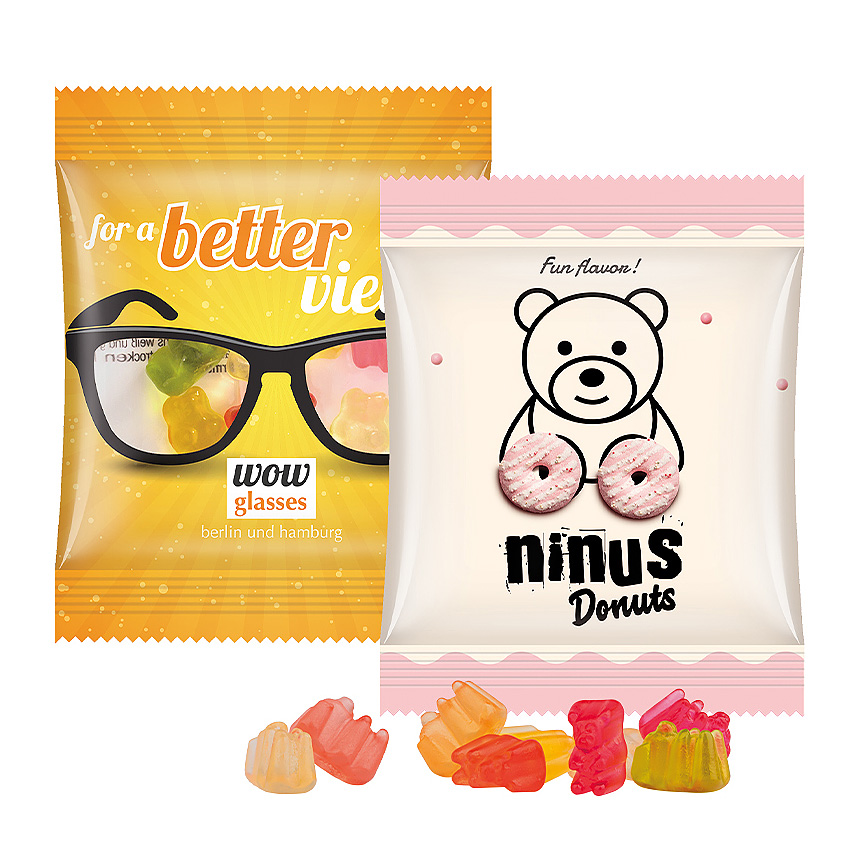 Mini sáček 7 g, bílá fólie, gumoví medvídci basic mini - foto Mini sáček 7 g, bílá fólie, gumoví medvídci basic mini - foto