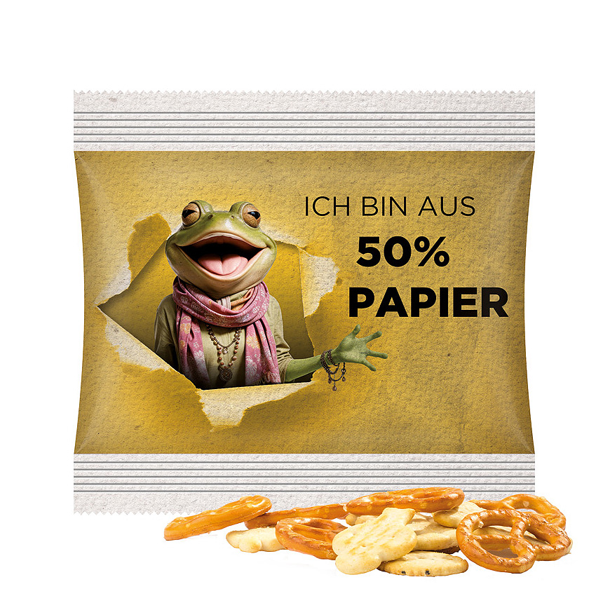 Snack midi sáček, bílá fólie, solené mini preclíky - foto Snack midi sáček, bílá fólie, solené mini preclíky - foto