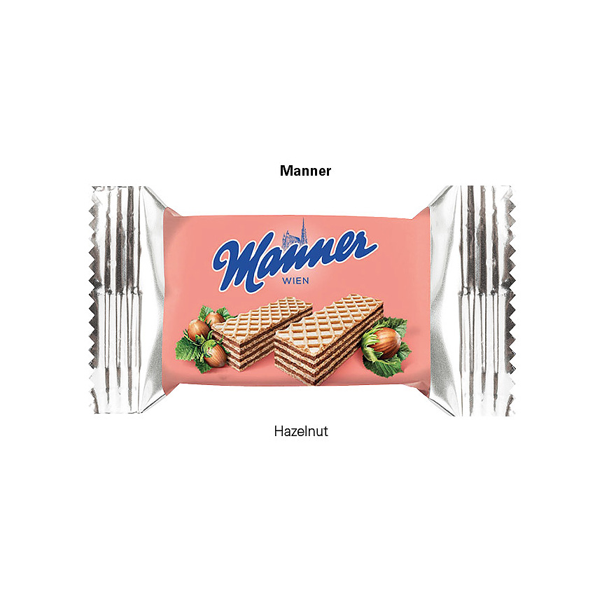 Manner dvojbalení, bílé lepenkové reklamní pouzdro - foto Manner dvojbalení, bílé lepenkové reklamní pouzdro - foto