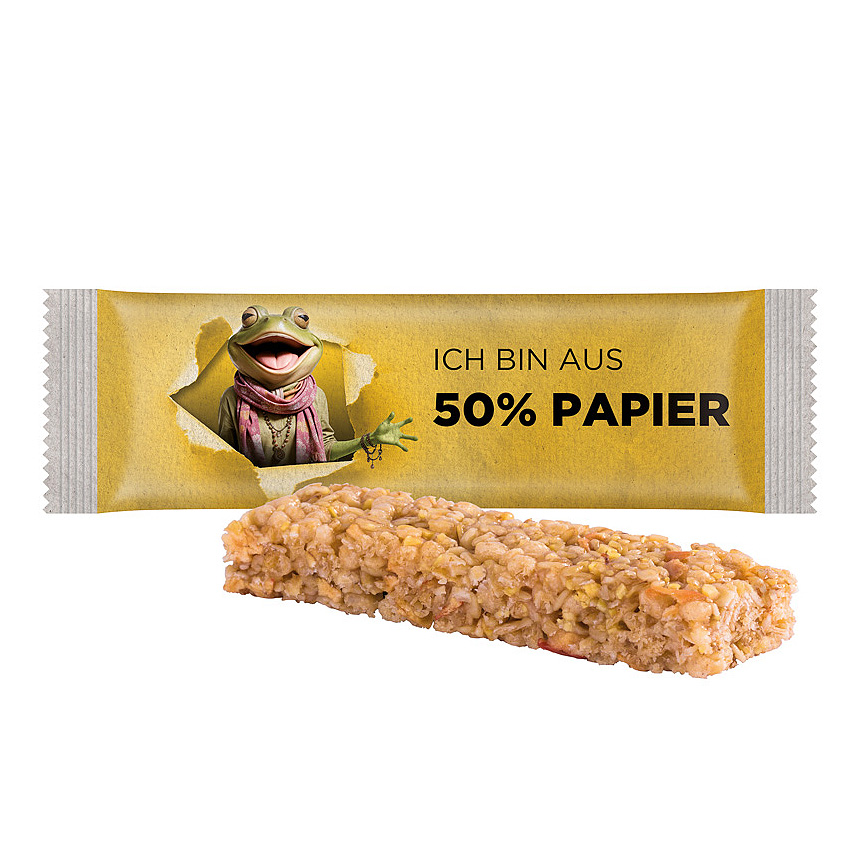Cereální tyčinka, recyklovatelný PaperPlus Pro bílý, vícezrnná jablečná cereální tyčinka s rozinkami - foto Cereální tyčinka, recyklovatelný PaperPlus Pro bílý, vícezrnná jablečná cereální tyčinka s rozinkami - foto