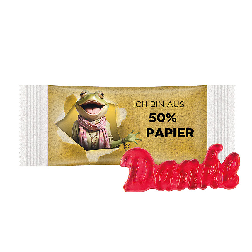 Trolli gumový bonbón single „danke, průhledná fólie - foto Trolli gumový bonbón single „danke, průhledná fólie - foto