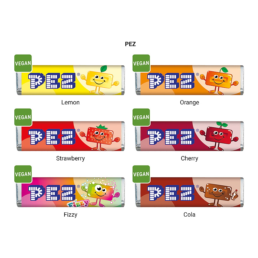 Promotion card, business card format, PEZ candy bar, strawberry - foto Promotion card, business card format, PEZ candy bar, strawberry - foto
