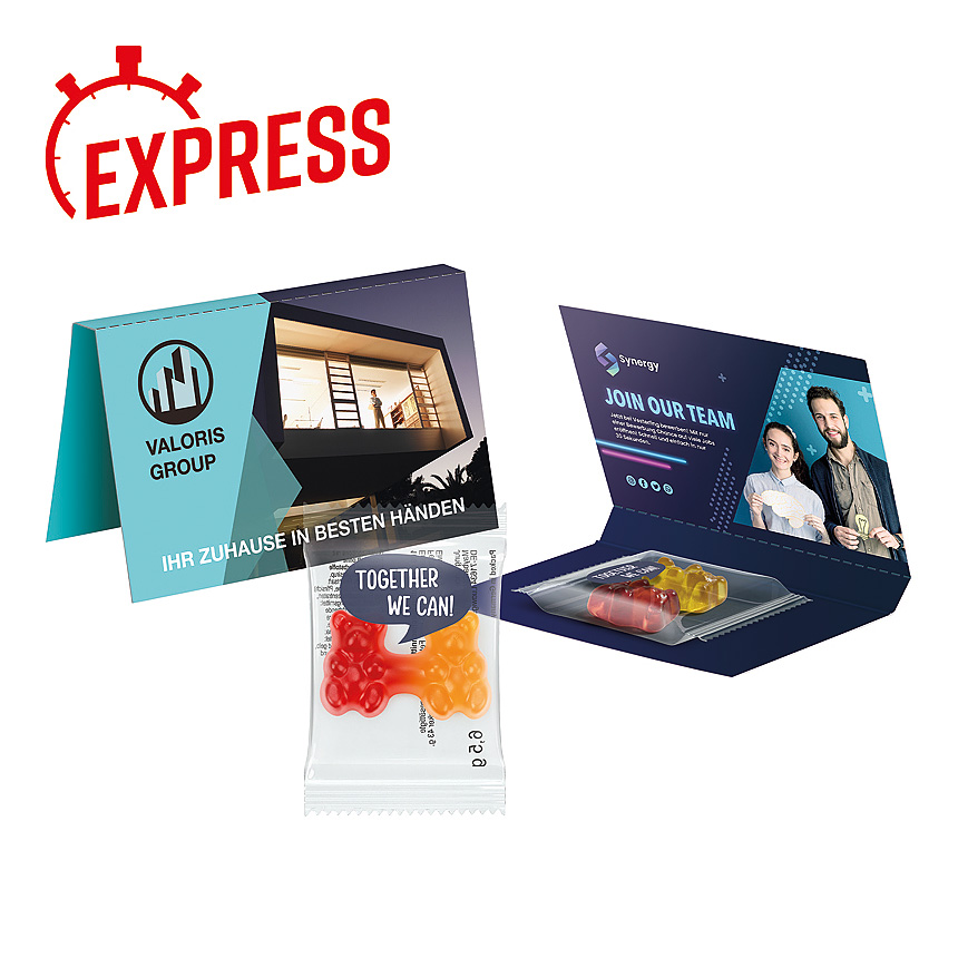 Expres reklamní karta, Trolli gumoví medvídci team, standardní provedení - foto Expres reklamní karta, Trolli gumoví medvídci team, standardní provedení - foto