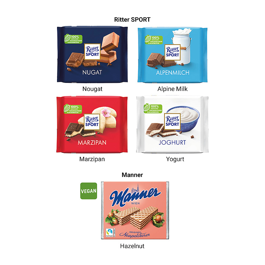 Reklamní pouzdro, výsek vánoční stromek, Ritter SPORT marcipánová čokoláda - foto Reklamní pouzdro, výsek vánoční stromek, Ritter SPORT marcipánová čokoláda - foto