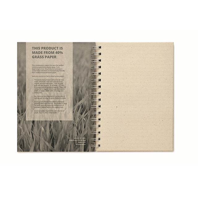 Kroužkový A5 zápisník z trávy - GRASS BOOK - foto