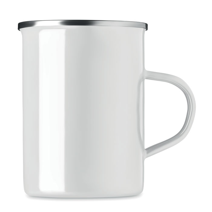 Metal mug with enamel layer - SILVER - foto