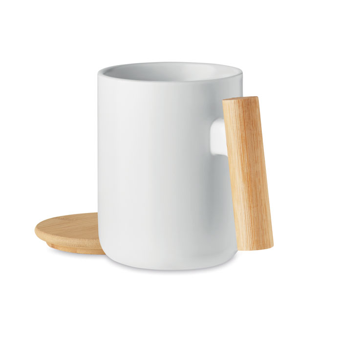 Porcelain mug with lid 380 ml - MAJEST - foto