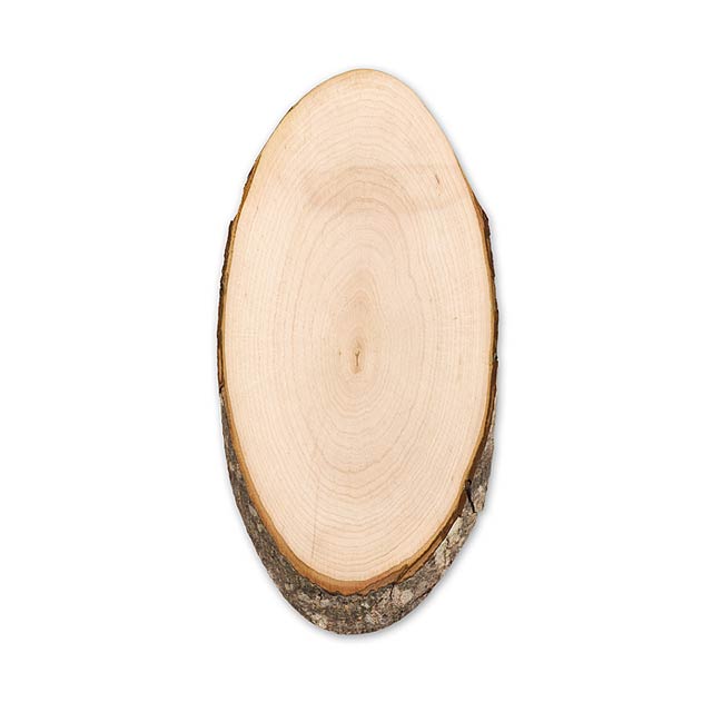 Oval board with bark - foto