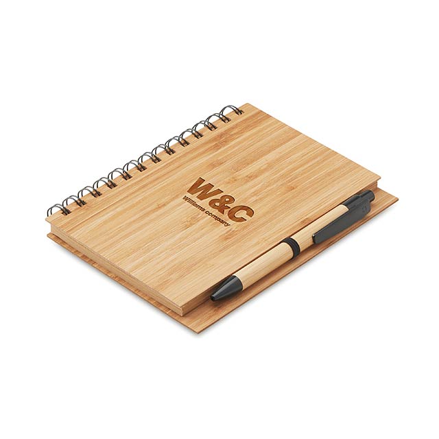 Bambusový zápisník s propiskou  - BAMBLOC - foto