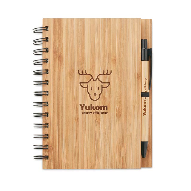 Bambusový zápisník s propiskou  - BAMBLOC - foto