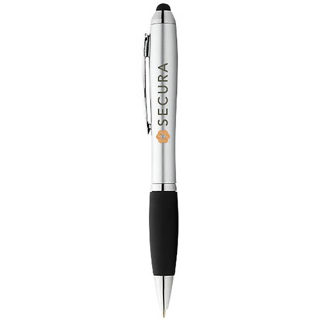 Barevné kuličkové pero a stylus Nash s černým úchopem - foto