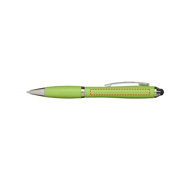 Barevné kuličkové pero a stylus Nash s barevným úchopem - foto