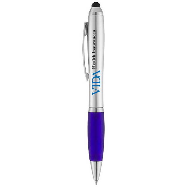 Kuličkové pero a stylus Nash s barevným úchopem - foto