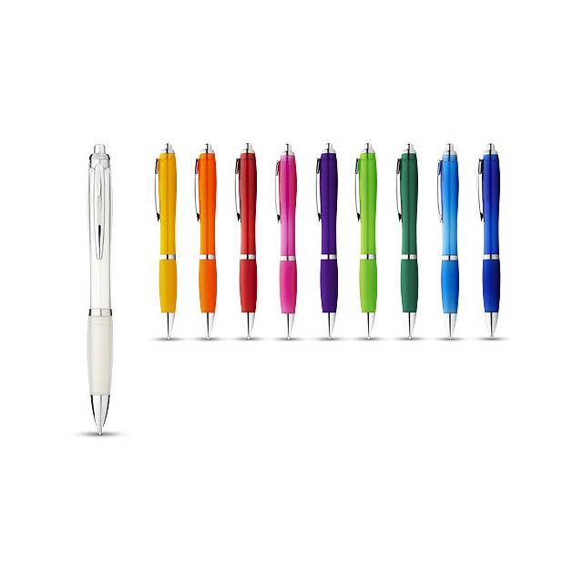 Kuličkové pero Nash s barevným tělem úchopem - foto