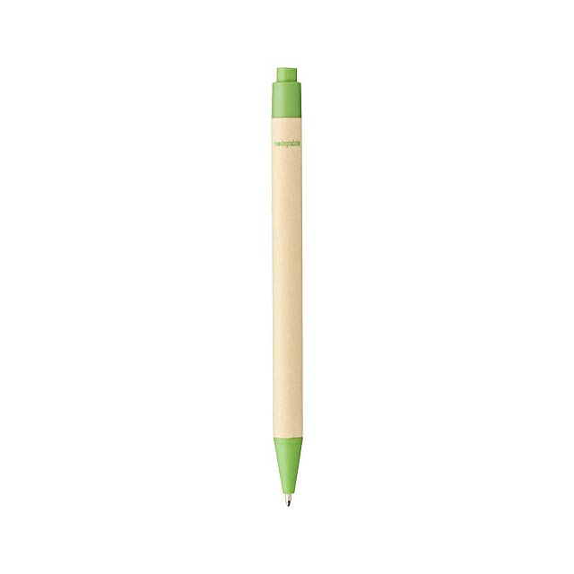 Berk kuličkové pero z recyklované lepenky a kukuřičného plas - foto