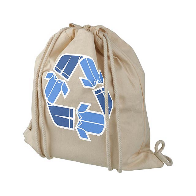 Pheebs šňůrkový batoh z recyklované bavlny 210 g/m² - foto