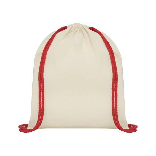 Oregon šnůrkový batoh z bavlny 100 g/m² s barevnými šňůrkami - foto