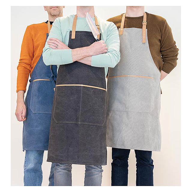 Deluxe canvas chef apron, blue - foto