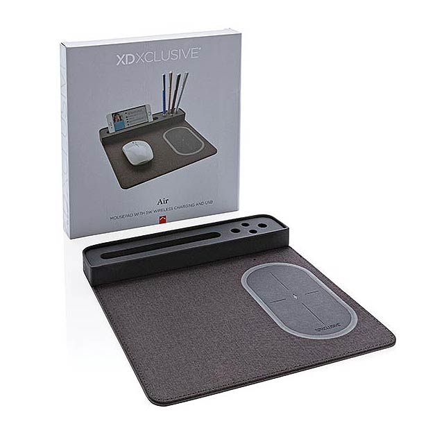 Air podložka pod myš s bezdrátovým nabíjením a USB - foto