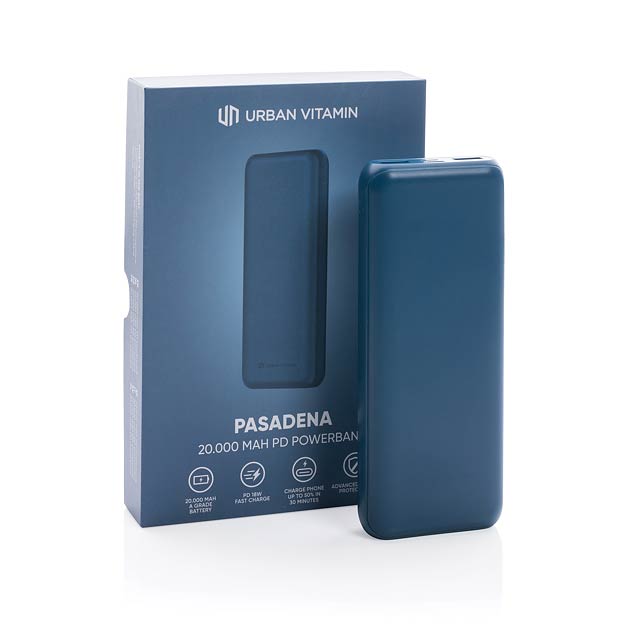 Powerbanka Urban Vitamin Pasadena 20 000 mAh 18W PD, modrá - foto