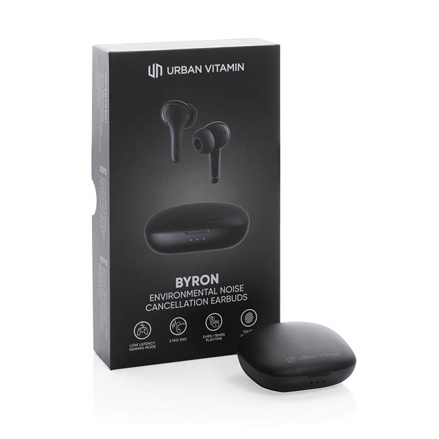 TWS sluchátka Urban Vitamin Byron ENC, černá - foto