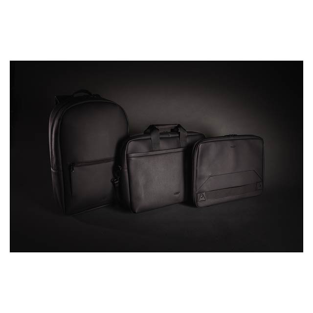 Swiss Peak deluxe vegan leather laptop bag PVC free, black - foto