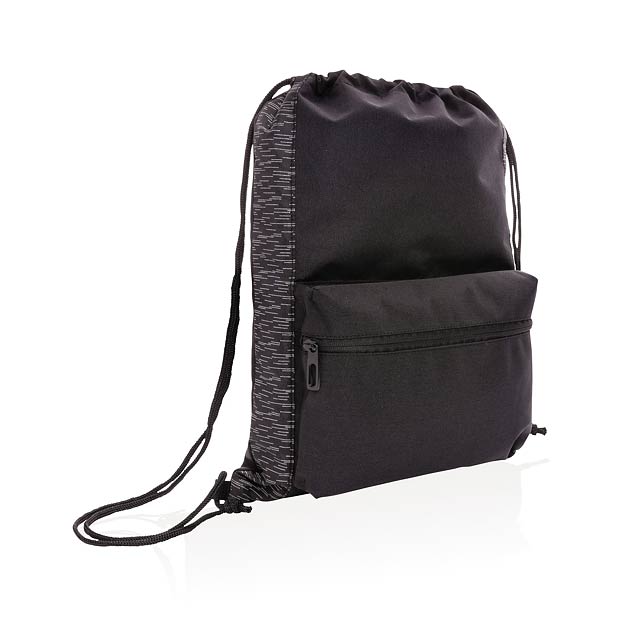 AWARE™ RPET Reflective drawstring backpack, black - foto