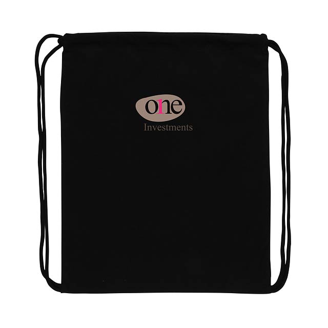 Impact AWARE™ Recycled cotton drawstring backpack 145gr, bla - foto