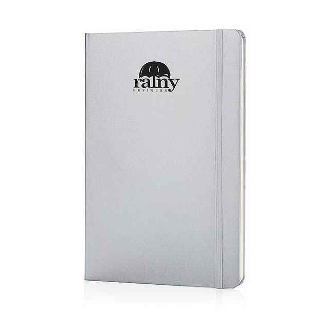 Classic hardcover notebook A5, silver - foto