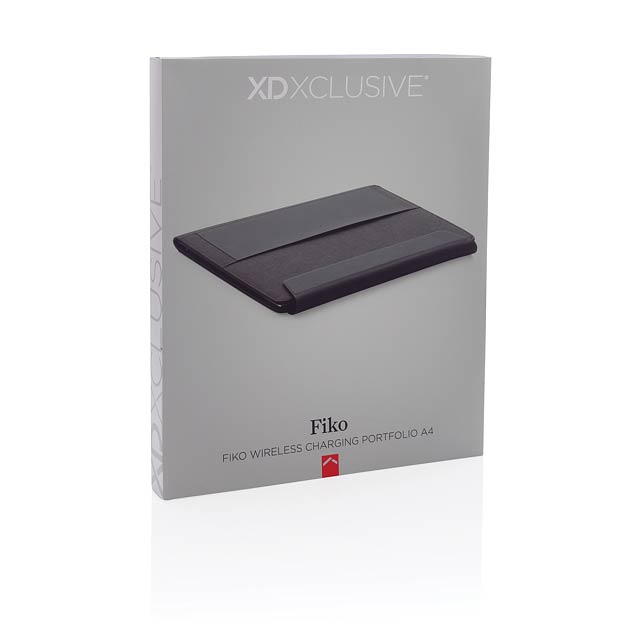 Fiko wireless charging portfolio A4 with powerbank, black - foto