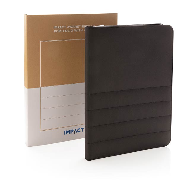 Impact AWARE™ RPET A4 portfolio with zipper, black - foto