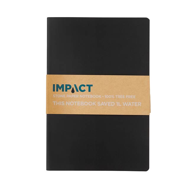Impact softcover stone paper notebook A5, black - foto