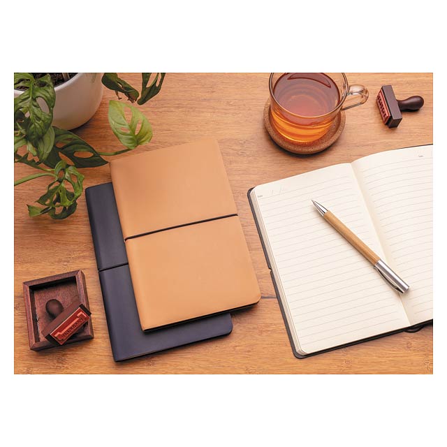 Modern deluxe softcover A5 notebook, black - foto