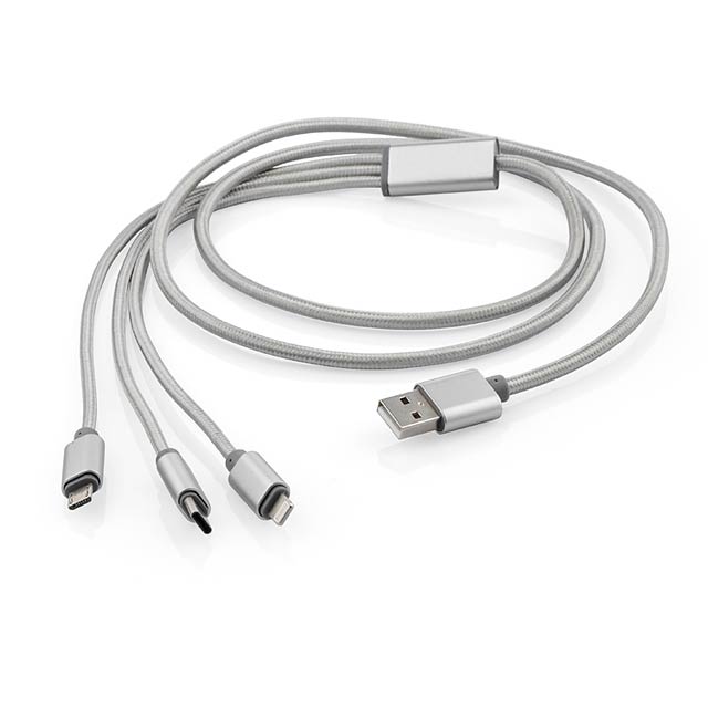 USB kabel 3 v 1 TALA - stříbrná