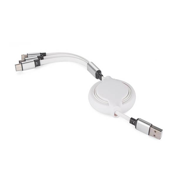 Kabel USB 3 V 1 BALJO - bílá