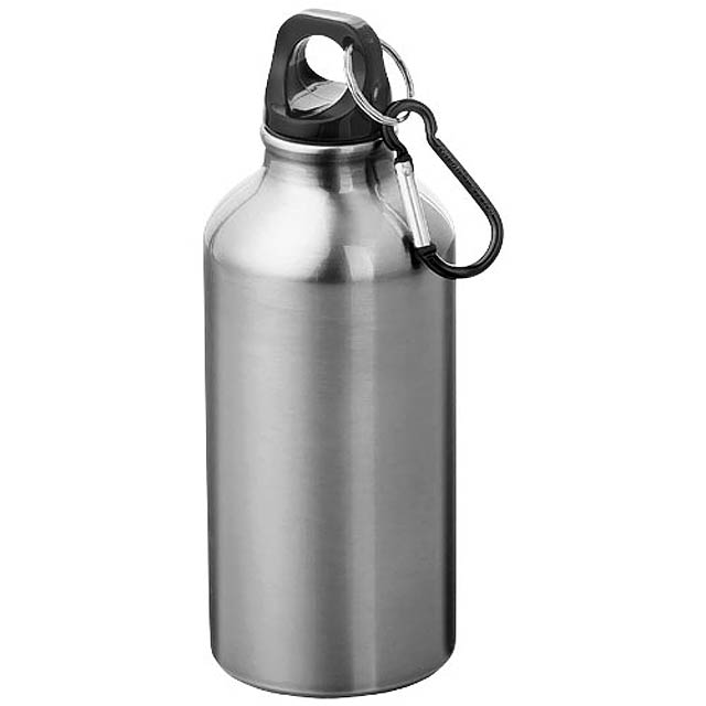 Oregon 400 ml Aluminium Trinkflasche mit Karabinerhaken - Grau