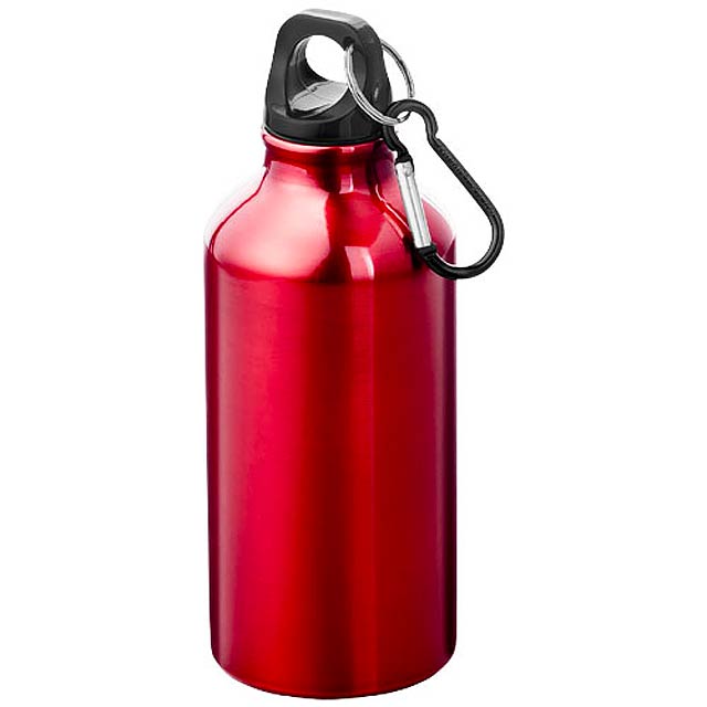 Oregon 400 ml Aluminium Trinkflasche mit Karabinerhaken - Rot