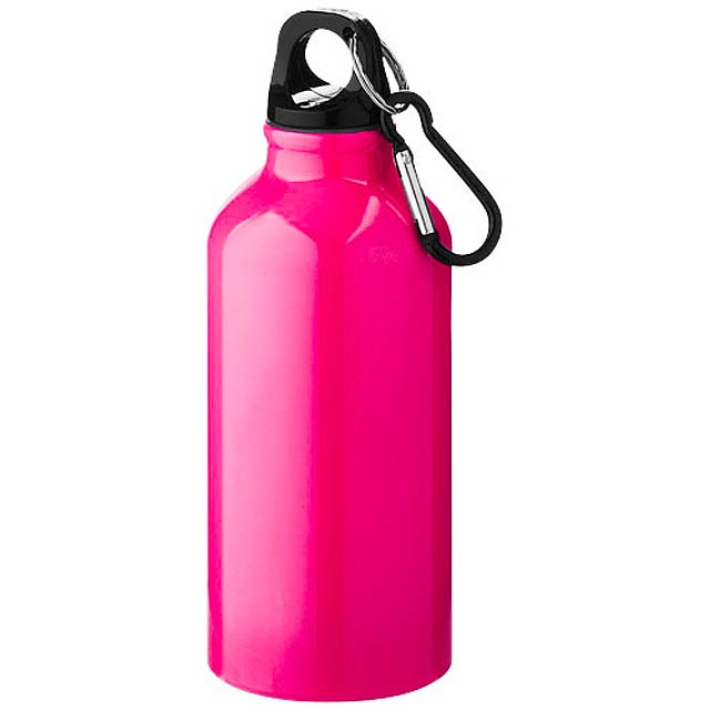 Oregon 400 ml Aluminium Trinkflasche mit Karabinerhaken - Rosa