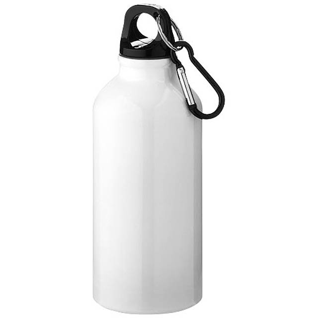 Oregon 400 ml Aluminium Trinkflasche mit Karabinerhaken - Weiß 