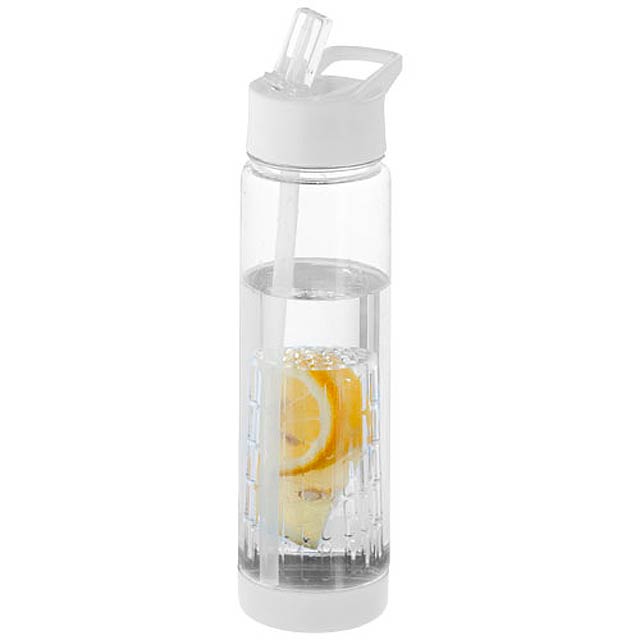 Tutti frutti 740 ml Tritan™ Sportflasche mit Fruchtsieb - Weiß 