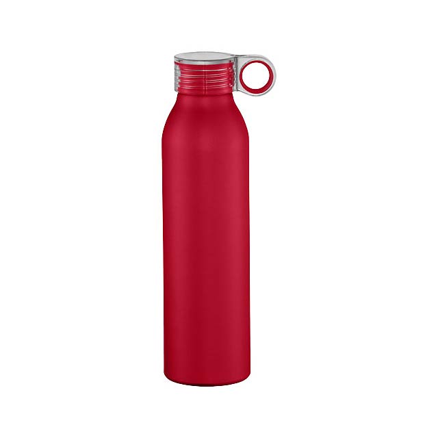 Grom 650 ml Aluminium Sportflasche - Transparente Rot
