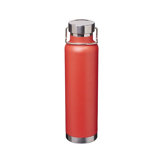 Thor 650 ml copper vacuum insulated sport bottle - transparent red