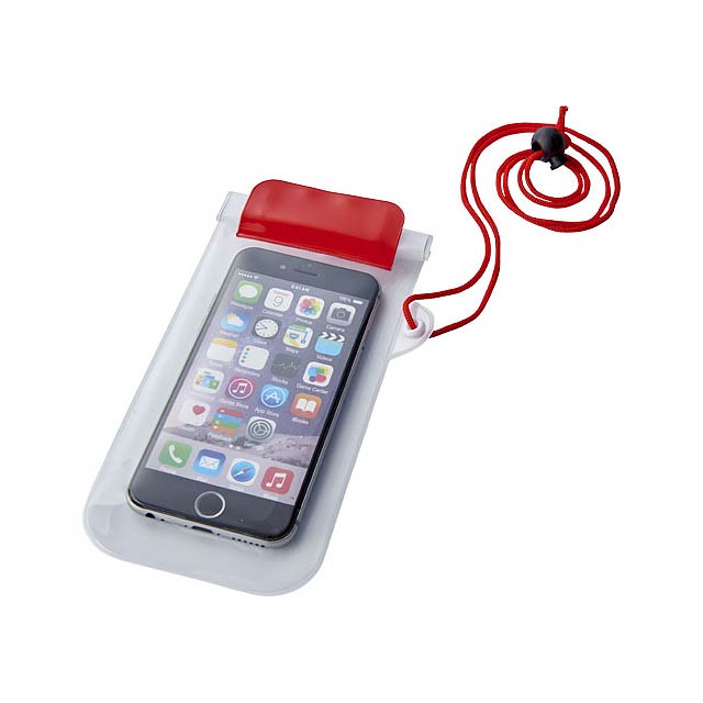 Vodotěsné pouzdro na chytrý telefon Mambo - transparentná červená
