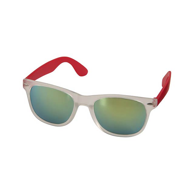 Sun Ray sunglasses with mirrored lenses - transparent red