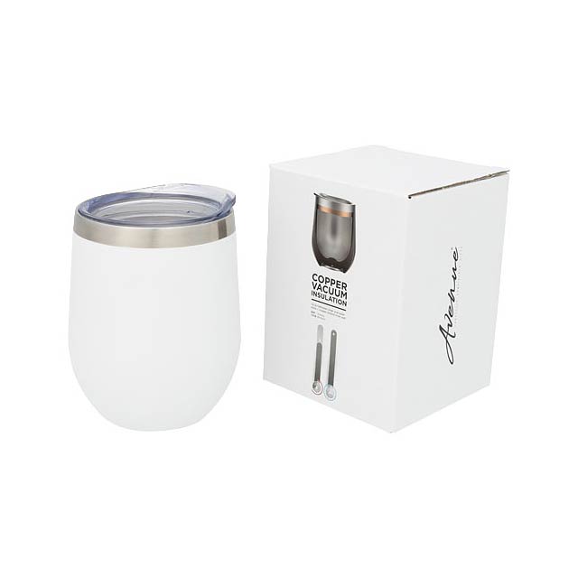 Corzo 350 ml copper vacuum insulated cup - white
