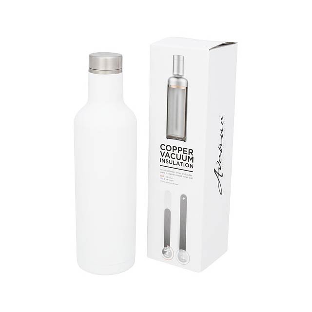 Pinto 750 ml copper vacuum insulated bottle - white