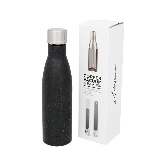 Vasa 500 ml speckled copper vacuum insulated bottle - black