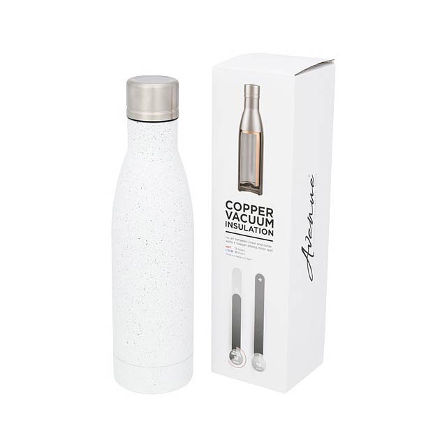 Vasa 500 ml speckled copper vacuum insulated bottle - white