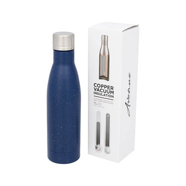 Vasa 500 ml speckled copper vacuum insulated bottle - blue