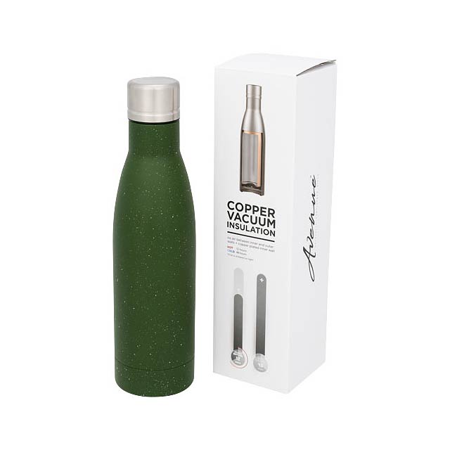 Vasa 500 ml speckled copper vacuum insulated bottle - green
